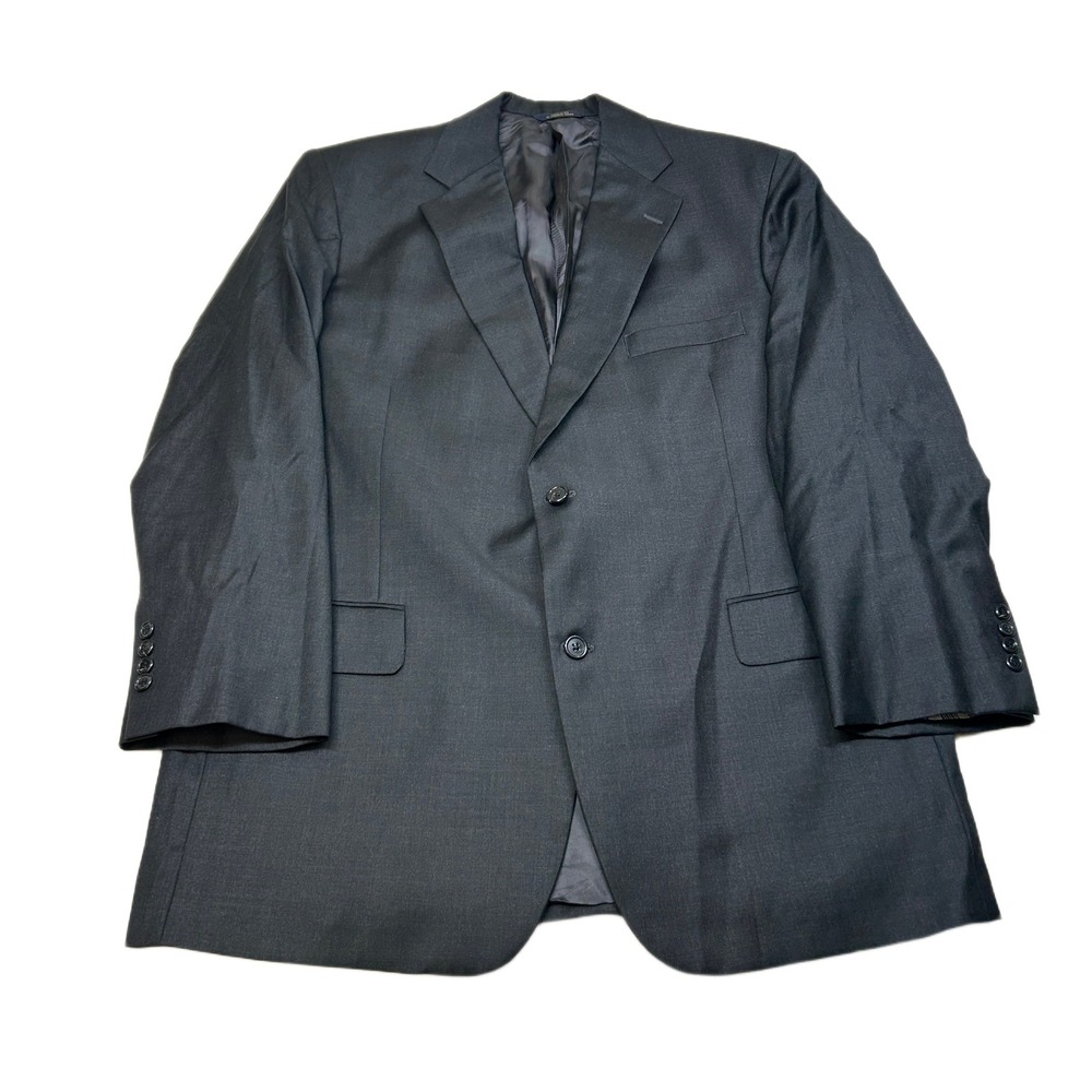 Brooks Brothers Wool Blazer‎ Suit Jacket Mens 50R 50 Charcoal Gray Sport Coat